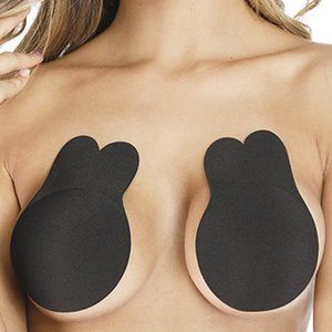 Black Invisible Lift-Up Rabbit Ears Strapless Seamless Bra
